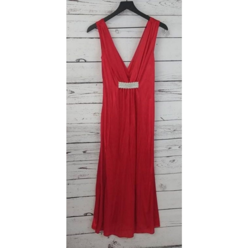 Vintage‎ Red Nylon Lingerie Nightgown